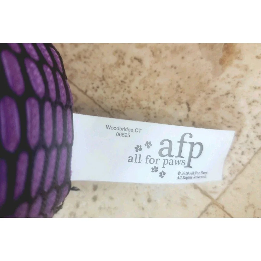 AFP Halloween Spider Dog Toy Squeaky Plush Purple Black NWT All For Paws